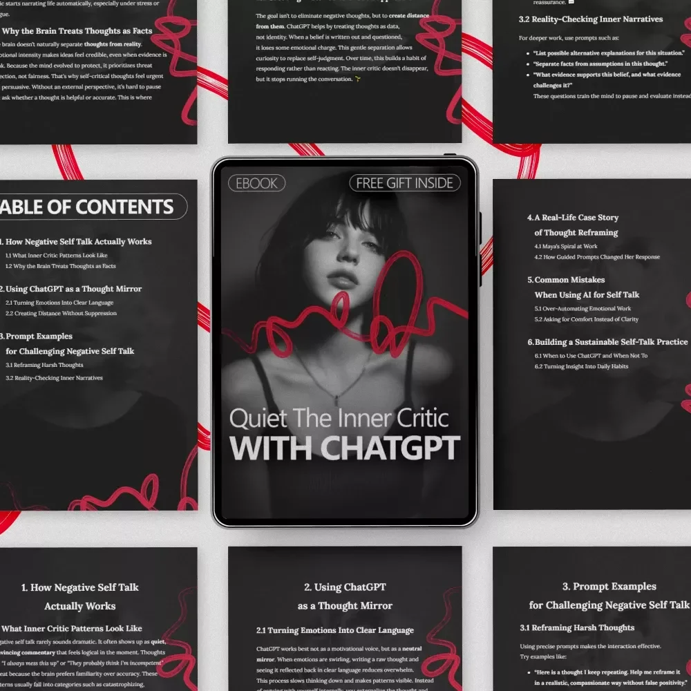 Quiet the Inner Critic With ChatGPT – A Practical eBook for Using ChatGPT to Challenge Your Negative Self Talk, Reframe Thoughts, and Build Healthier Inner Dialogue