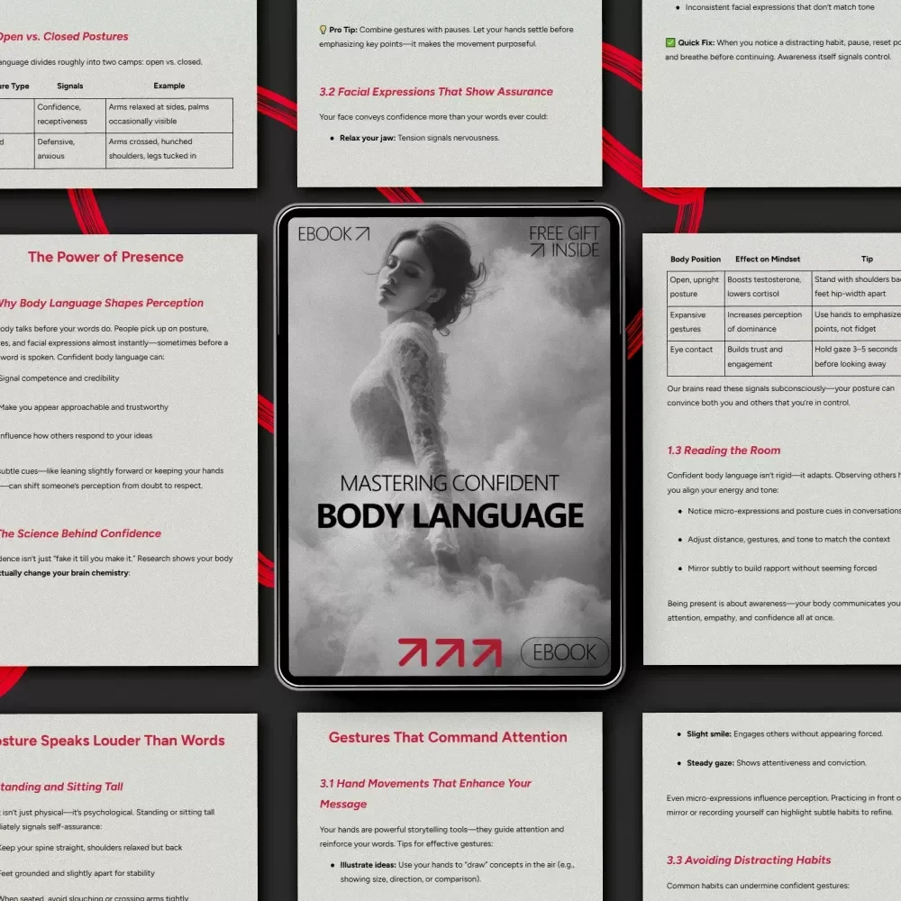 Mastering Confident Body Language | Practical eBook Guide to Presence, Posture & Communication Skills