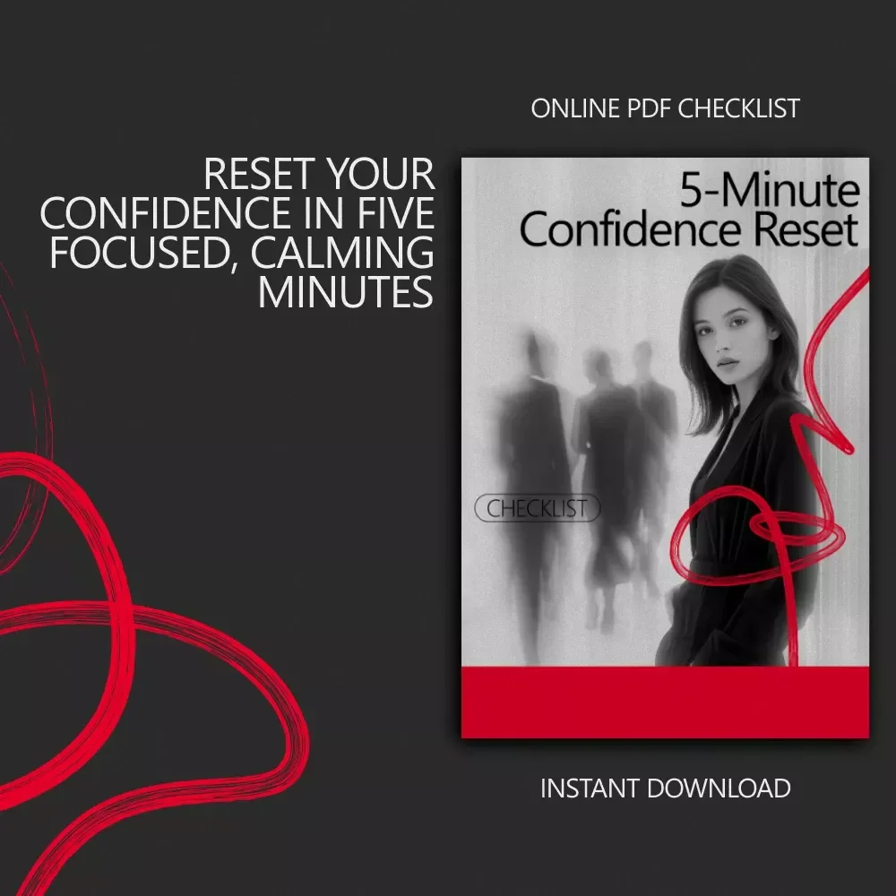 5-Minute Confidence Reset – 5 Minute Confidence Boost Routine Checklist for Instant Self-Assurance, Focus & Positive Mindset