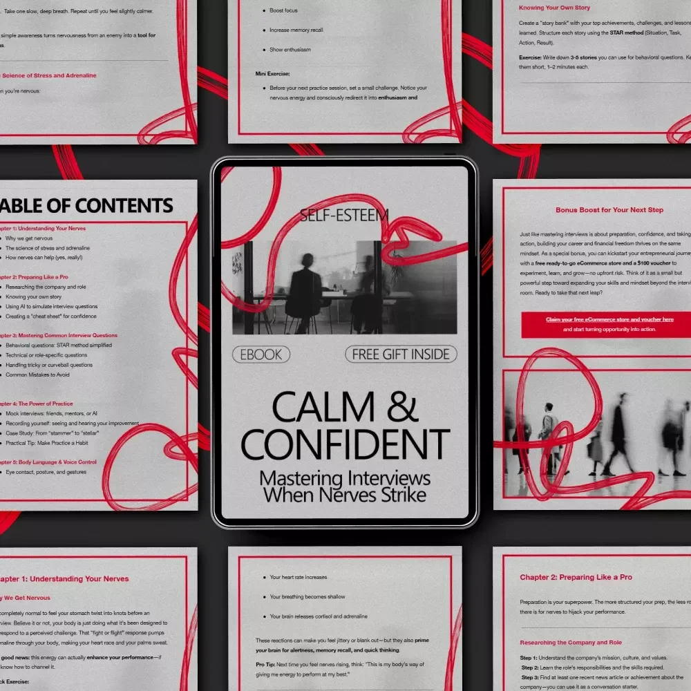 Calm & Confident: Mastering Interviews When Nerves Strike | How to Prepare for an Interview When You're Nervous eBook Guide