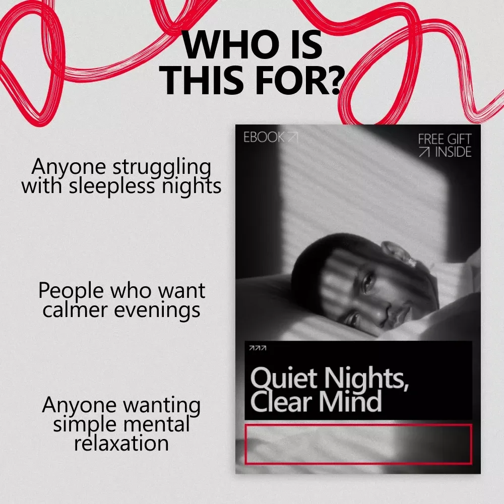 Quiet Nights, Clear Mind: A Bedtime Routine to Stop Overthinking eBook for Calming Your Mind, Reducing Nighttime Anxiety, and Achieving Restful Sleep