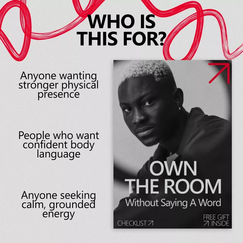 Own the Room Without Saying a Word – Confidence Body Language Checklist | How to Take Up Space Confidently | Digital Download for Presence & Poise