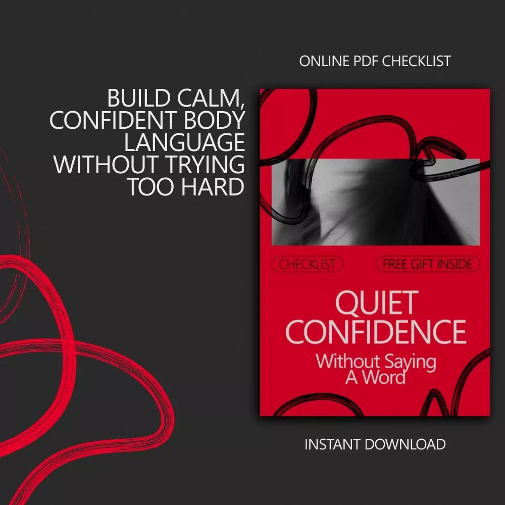 Quiet Confidence Without Saying a Word – Body Language Tricks for Appearing Confident Checklist, Personal Presence Guide, Nonverbal Communication Download