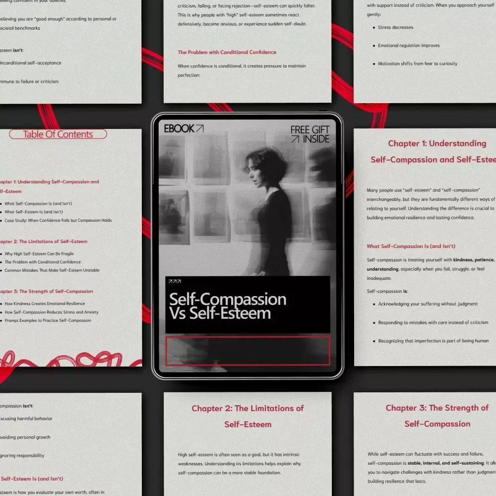 Self-Compassion vs Self-Esteem | Practical Ebook Guide to Emotional Resilience, Confidence & Growth | self compassion vs self esteem