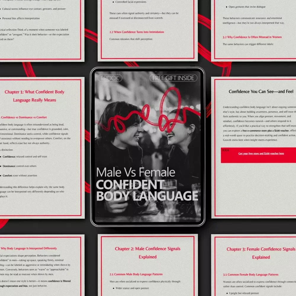 Male vs Female Confident Body Language | Powerful Confidence Guide Ebook for Communication, Presence & Nonverbal Skills