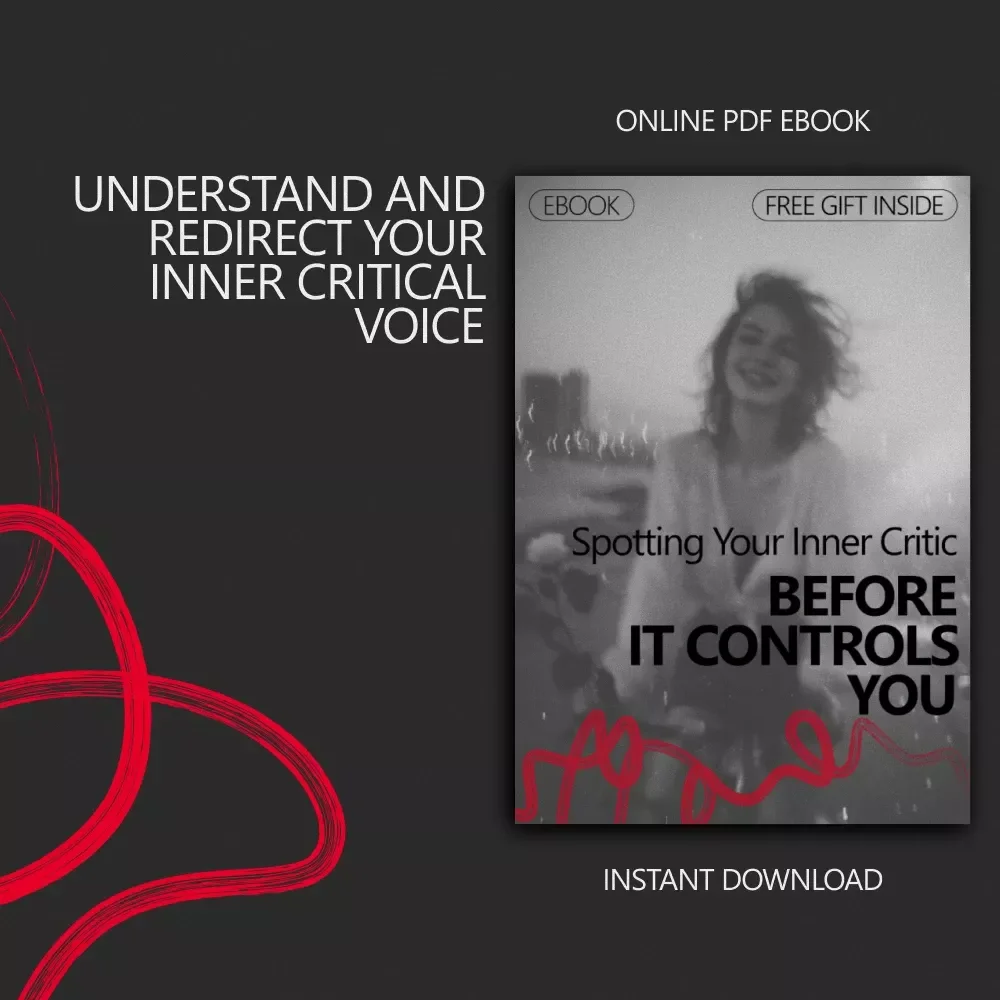Spotting Your Inner Critic Before It Controls You | Ebook Guide on How to Recognize Inner Critic Thoughts, Self-Awareness & Mindset Reset