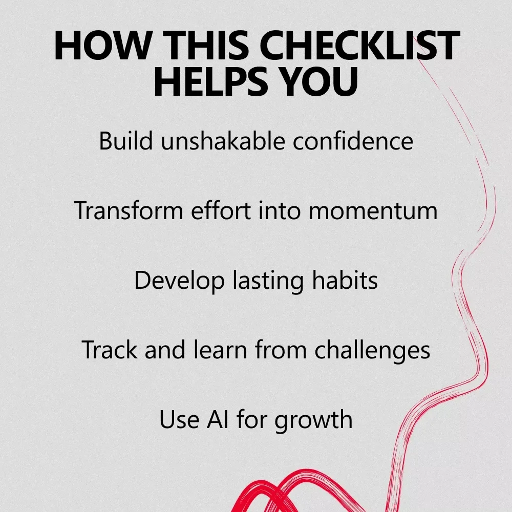Growing Confidence from Effort - Boost Your Confidence Through Daily Action - Digital Checklist