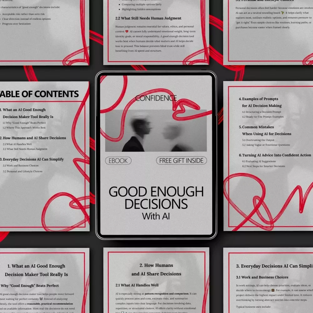 Good Enough Decisions With AI – Practical Guide to Using an AI Good Enough Decision Maker Tool for Faster, Smarter Everyday Choices