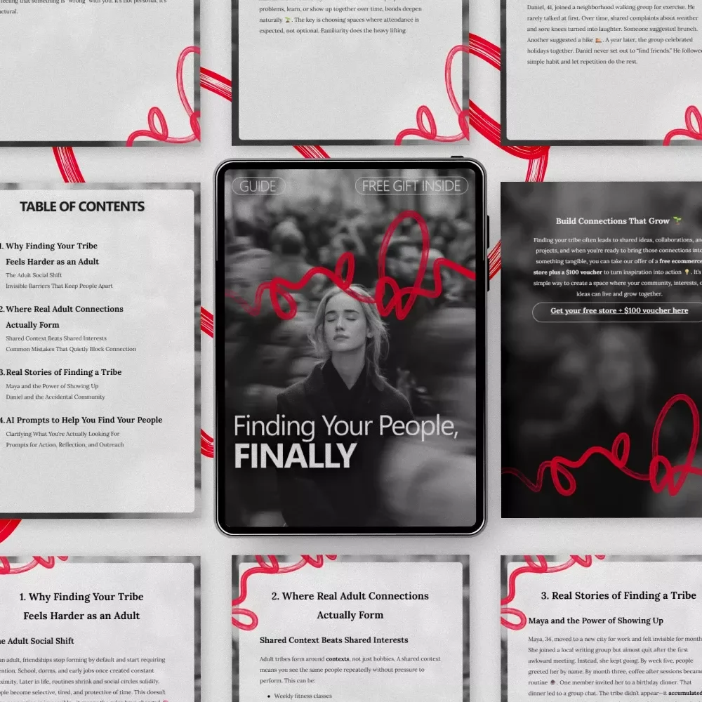 Finding Your People, Finally: The Ultimate Guide on How to Find Your Tribe as an Adult – Digital Download, eBook, Checklist for Building Meaningful Connections