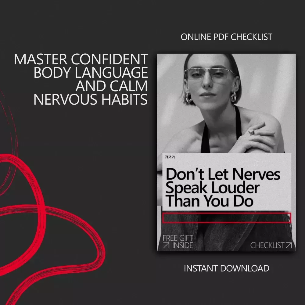 Don’t Let Nerves Speak Louder Than You Do – Confidence Checklist for Public Speaking, Interviews & Presentations | Body Language to Avoid When Nervous