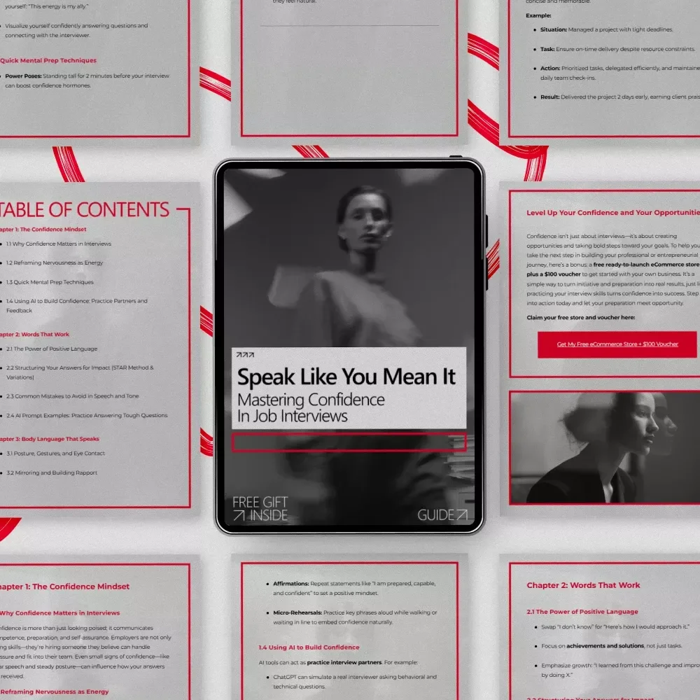 Speak Like You Mean It: Mastering Confidence in Job Interviews – How to Sound Confident in a Job Interview Guide, Interview Success Digital Download