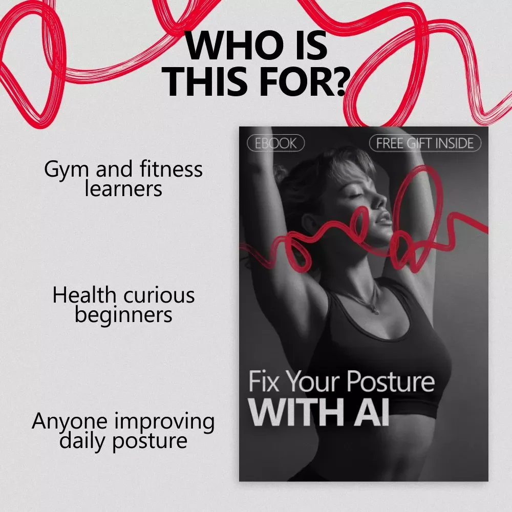 Fix Your Posture With AI – Smart Posture Guide eBook Using ai for analyzing your posture in photos, Photo-Based Alignment Checks, Desk & Standing Posture Improvement Download