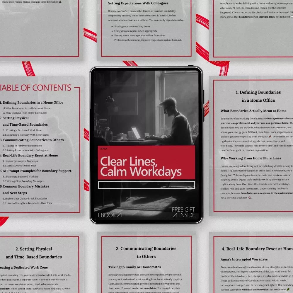 Clear Lines, Calm Workdays: A Practical Ebook on How to Set Boundaries When Working From Home for Focus, Balance, and Peace