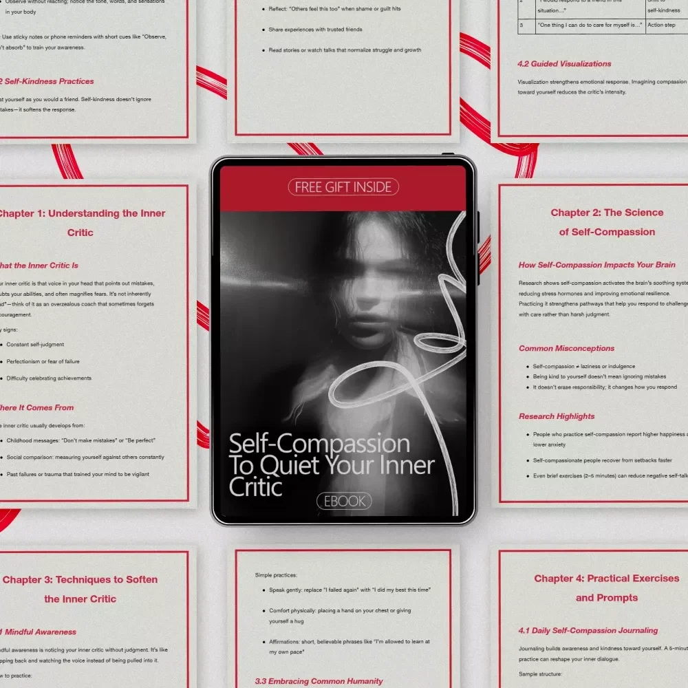 Self-Compassion to Quiet Your Inner Critic Ebook | Self compassion to quiet the inner critic Guide for Healing Self-Talk, Mindfulness & Emotional Growth