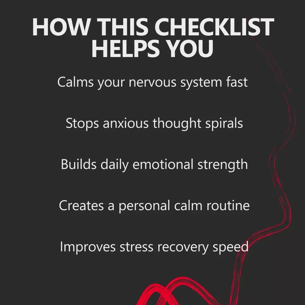 Calm Under Pressure – Resilience Exercises for Anxiety Checklist | Instant Digital Download for Stress Relief & Emotional Strength