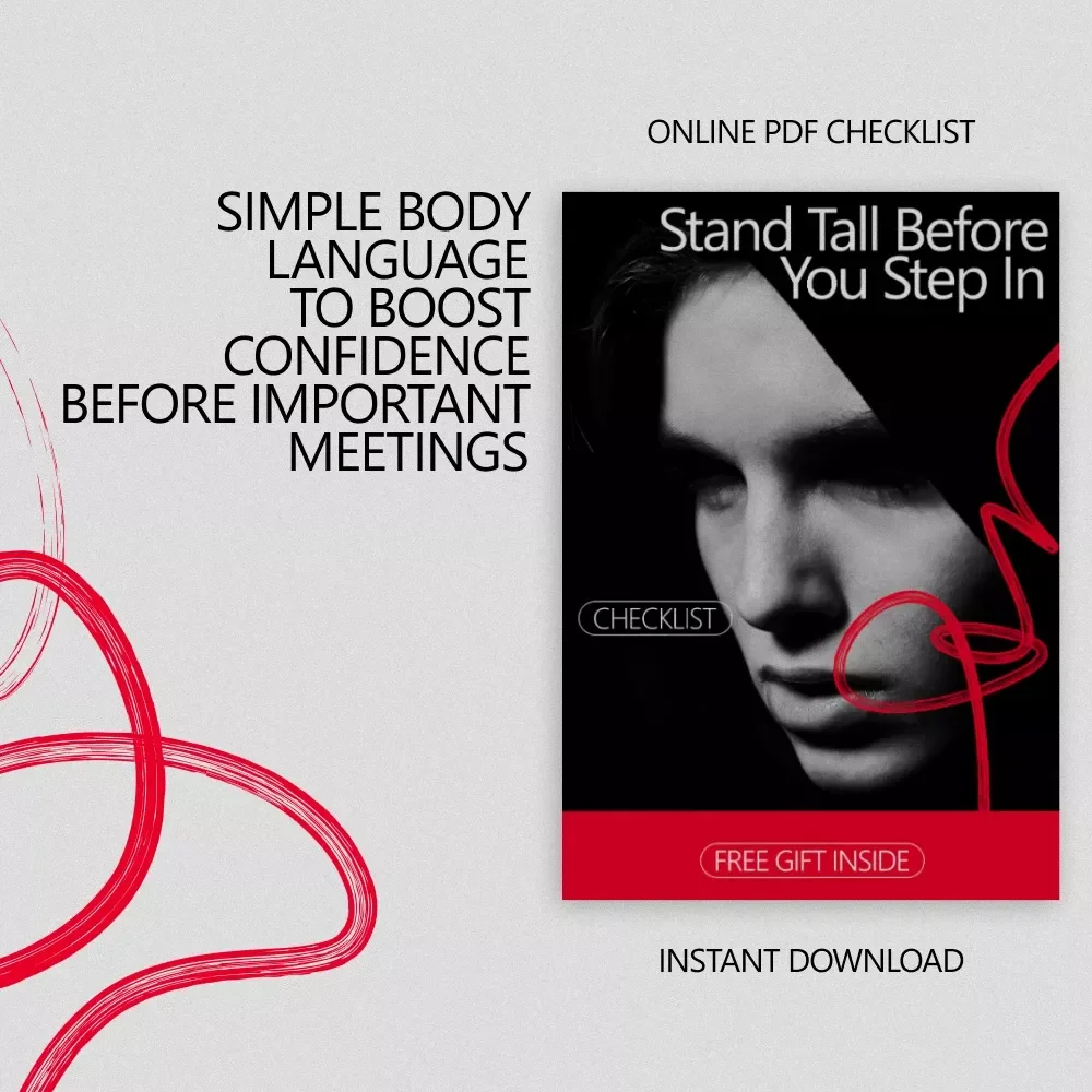 Stand Tall Before You Step In – Power Poses Checklist for Confidence Before a Meeting | Instant Digital Download