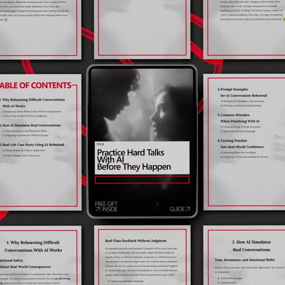 Practice Hard Talks With AI Before They Happen | AI That Helps You Rehearse Difficult Conversations | Digital Ebook Guide for Confident Communication