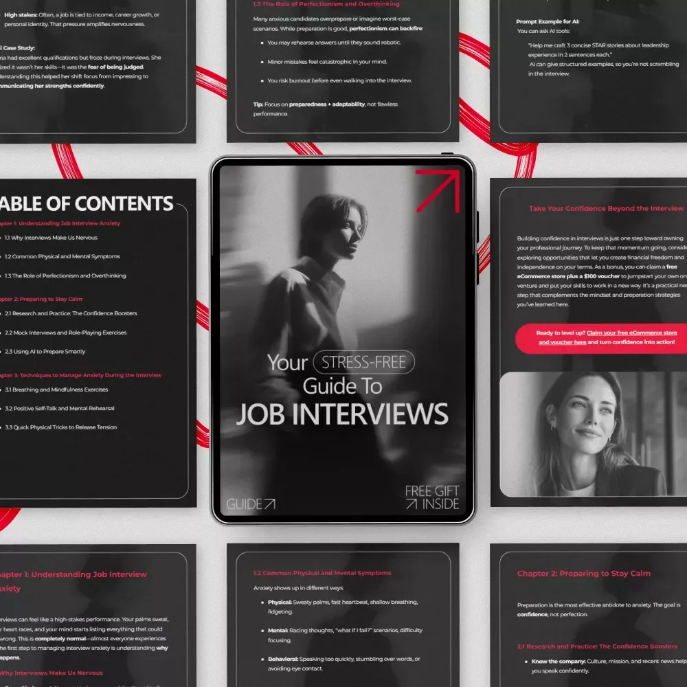 Your Stress-Free Guide to Job Interviews – Digital Guide with Practical Job Interview Anxiety Tips for Confidence, Calm & Career Success