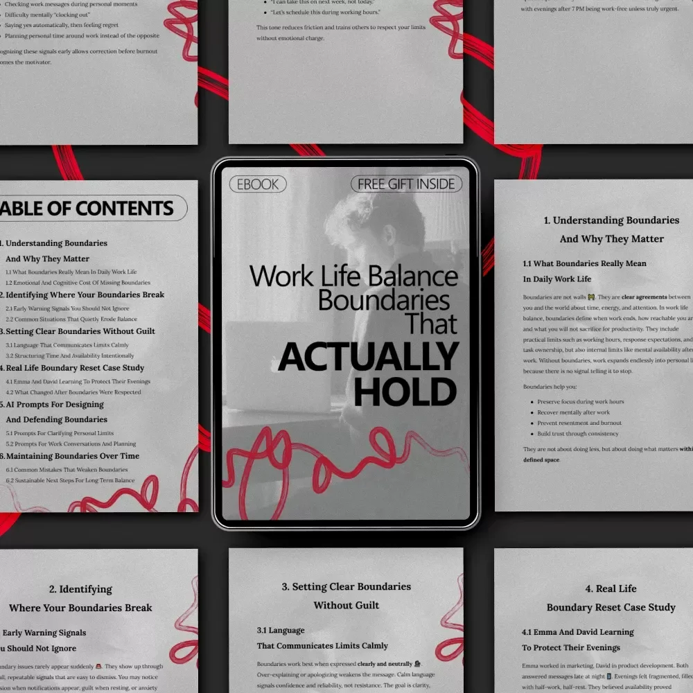 Work Life Balance Boundaries That Actually Hold – Practical eBook for Setting Healthy Work Life Balance Boundaries Without Guilt