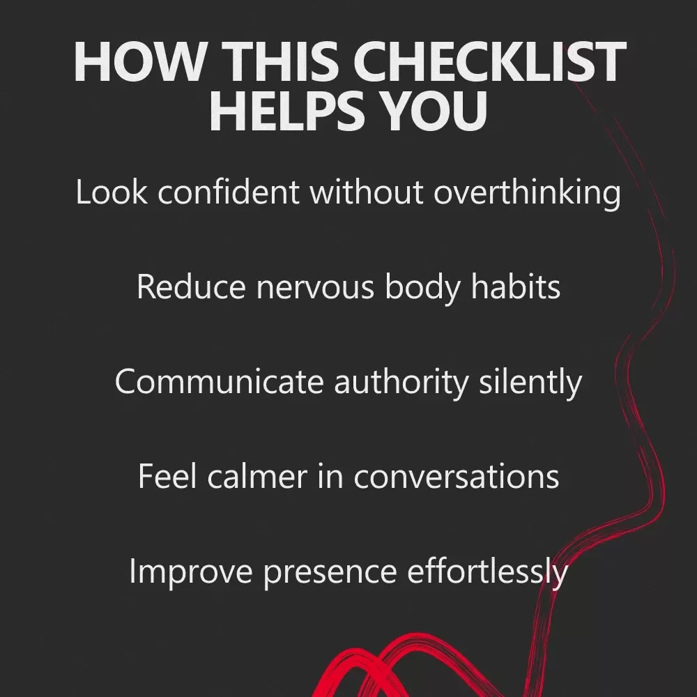 Quiet Confidence Without Saying a Word – Body Language Tricks for Appearing Confident Checklist, Personal Presence Guide, Nonverbal Communication Download
