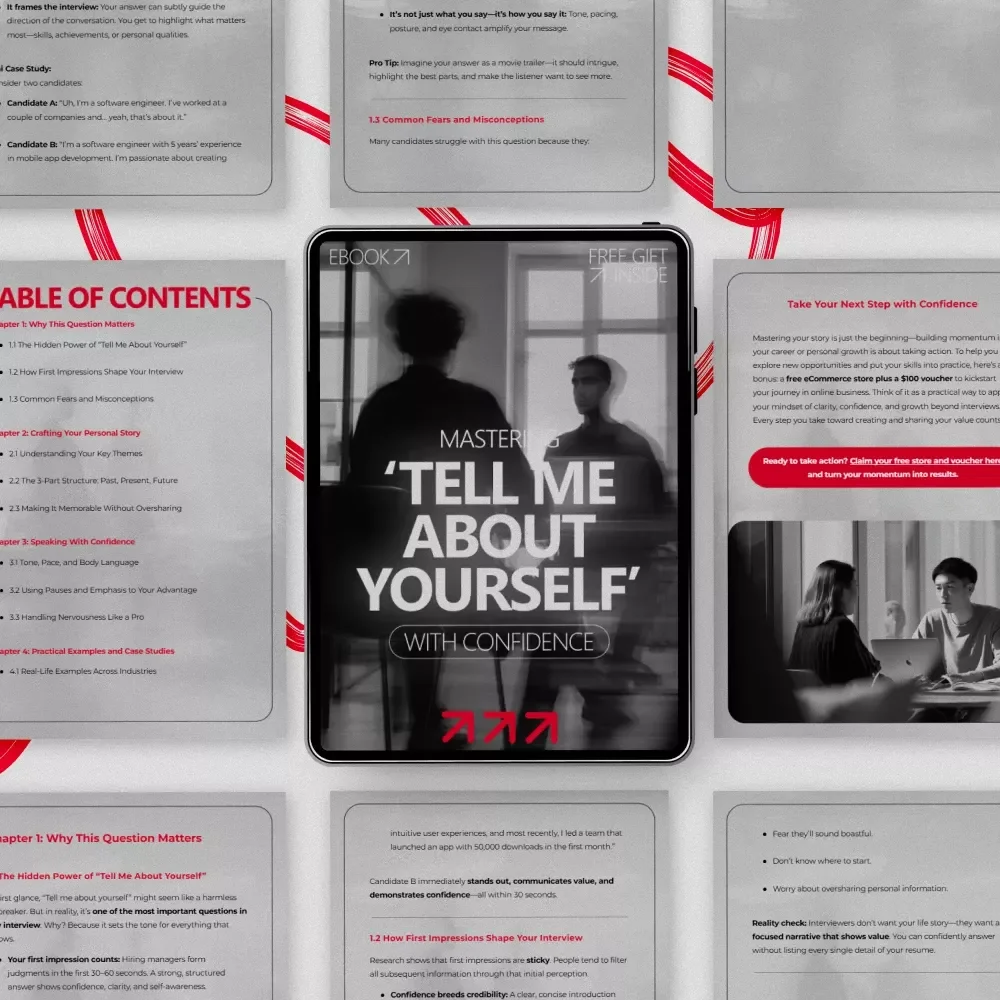 Mastering “Tell Me About Yourself” With Confidence | Interview Success eBook Guide on how to answer tell me about yourself confidently