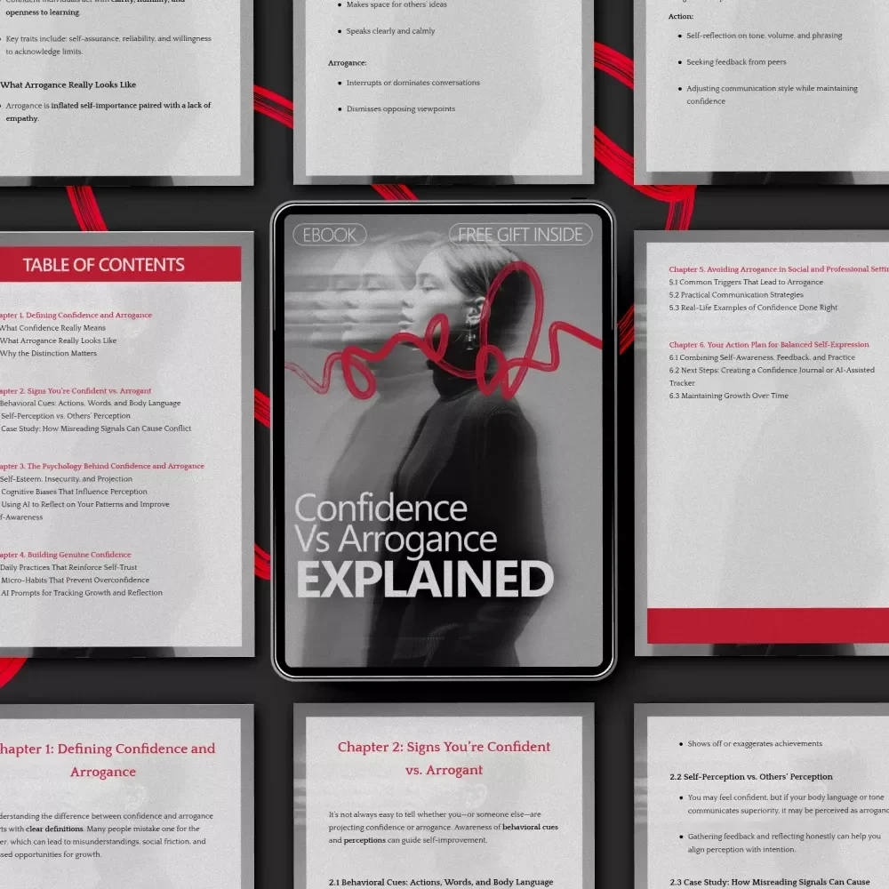 Confidence vs Arrogance Explained | A Clear Guide to the Difference Between Confidence and Arrogance | Self-Awareness & Personal Growth eBook