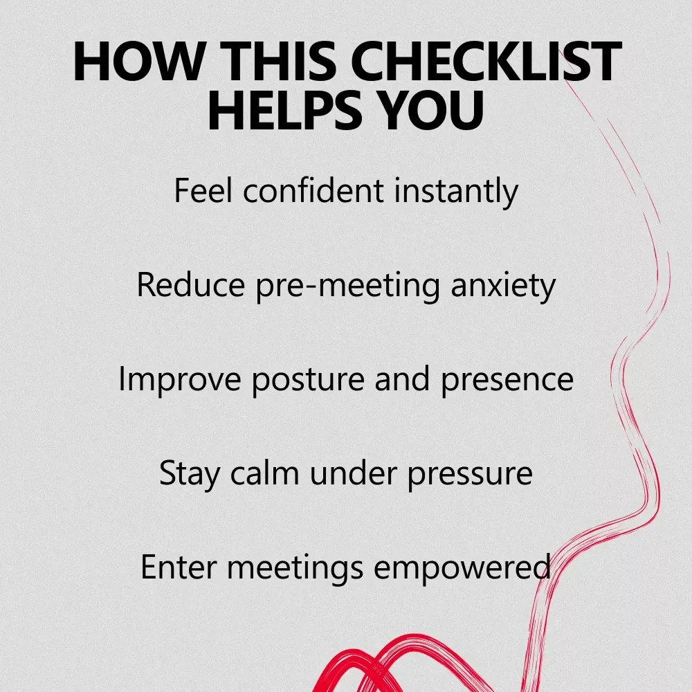 Stand Tall Before You Step In – Power Poses Checklist for Confidence Before a Meeting | Instant Digital Download