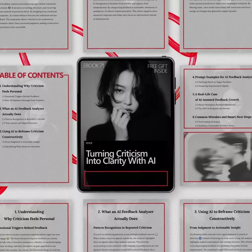 Turning Criticism Into Clarity With AI | Practical eBook Guide Using an ai feedback analyzer to handle criticism constructively
