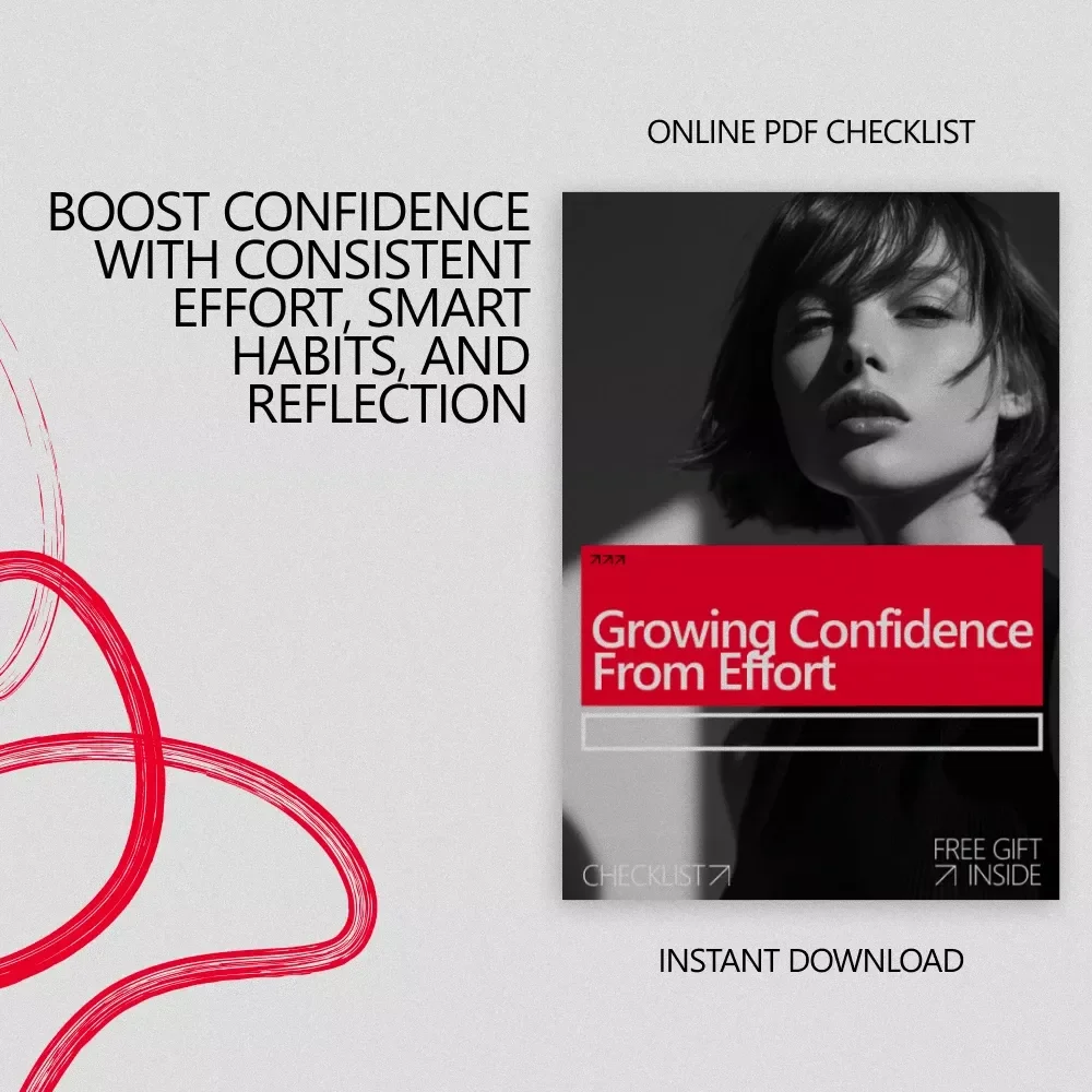Growing Confidence from Effort - Boost Your Confidence Through Daily Action - Digital Checklist