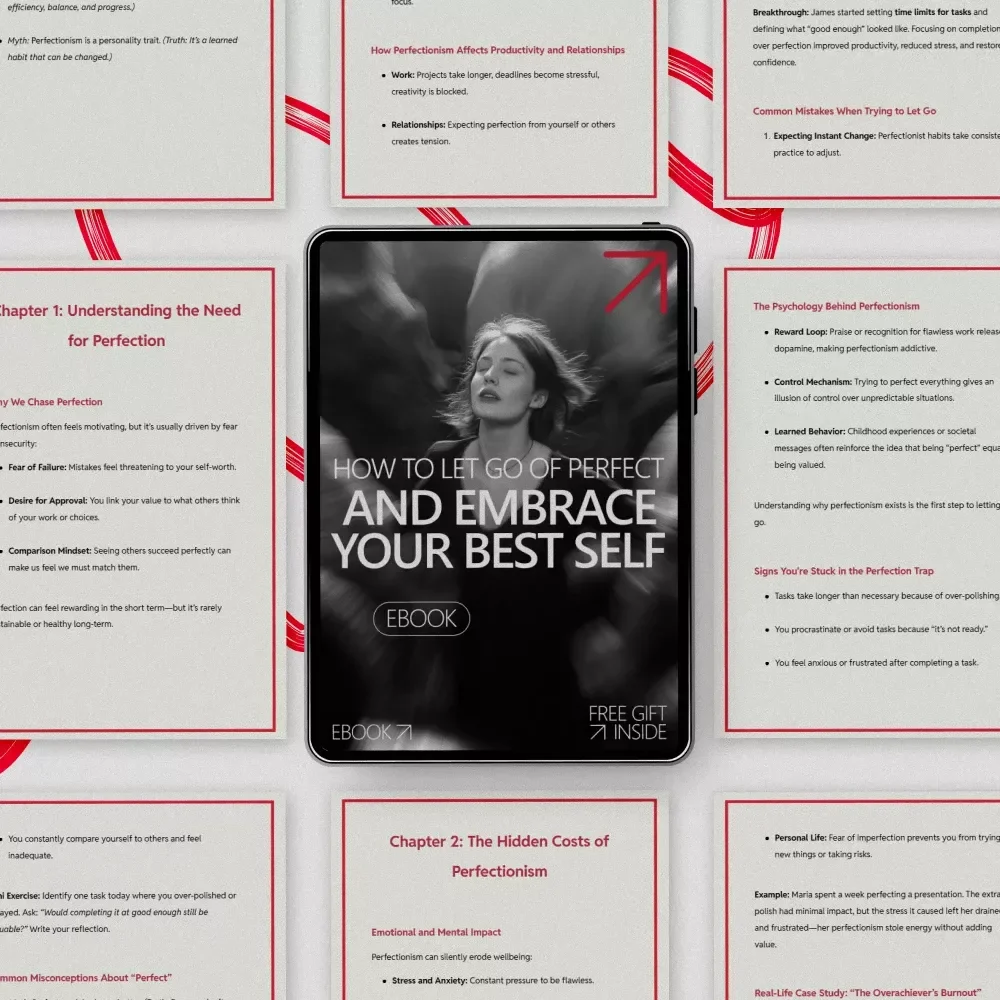 How to Let Go of Perfect and Embrace Your Best Self | Mindset & Self-Growth eBook on how to let go of perfect, Confidence, Productivity & Personal Freedom