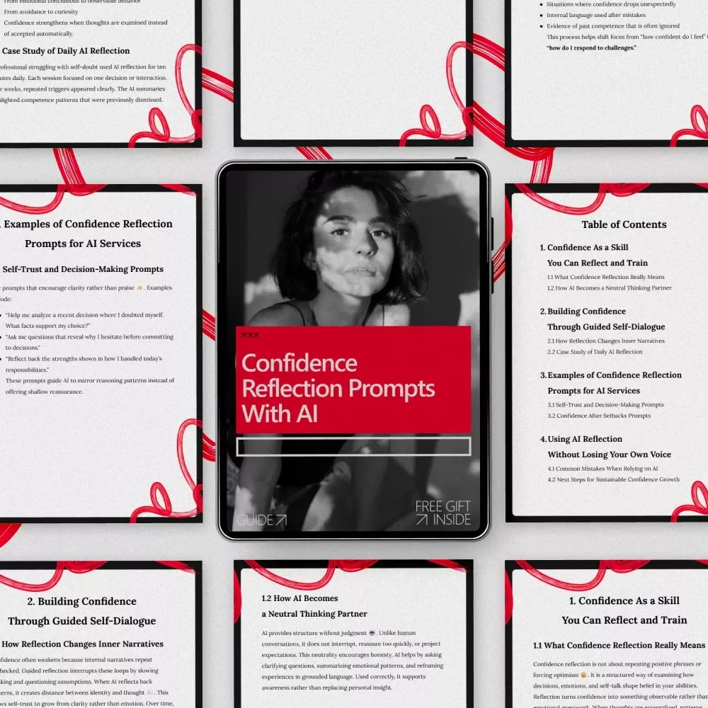Confidence Reflection Prompts With AI: Digital Guide to Building Lasting Confidence Through AI-Enhanced Self-Reflection
