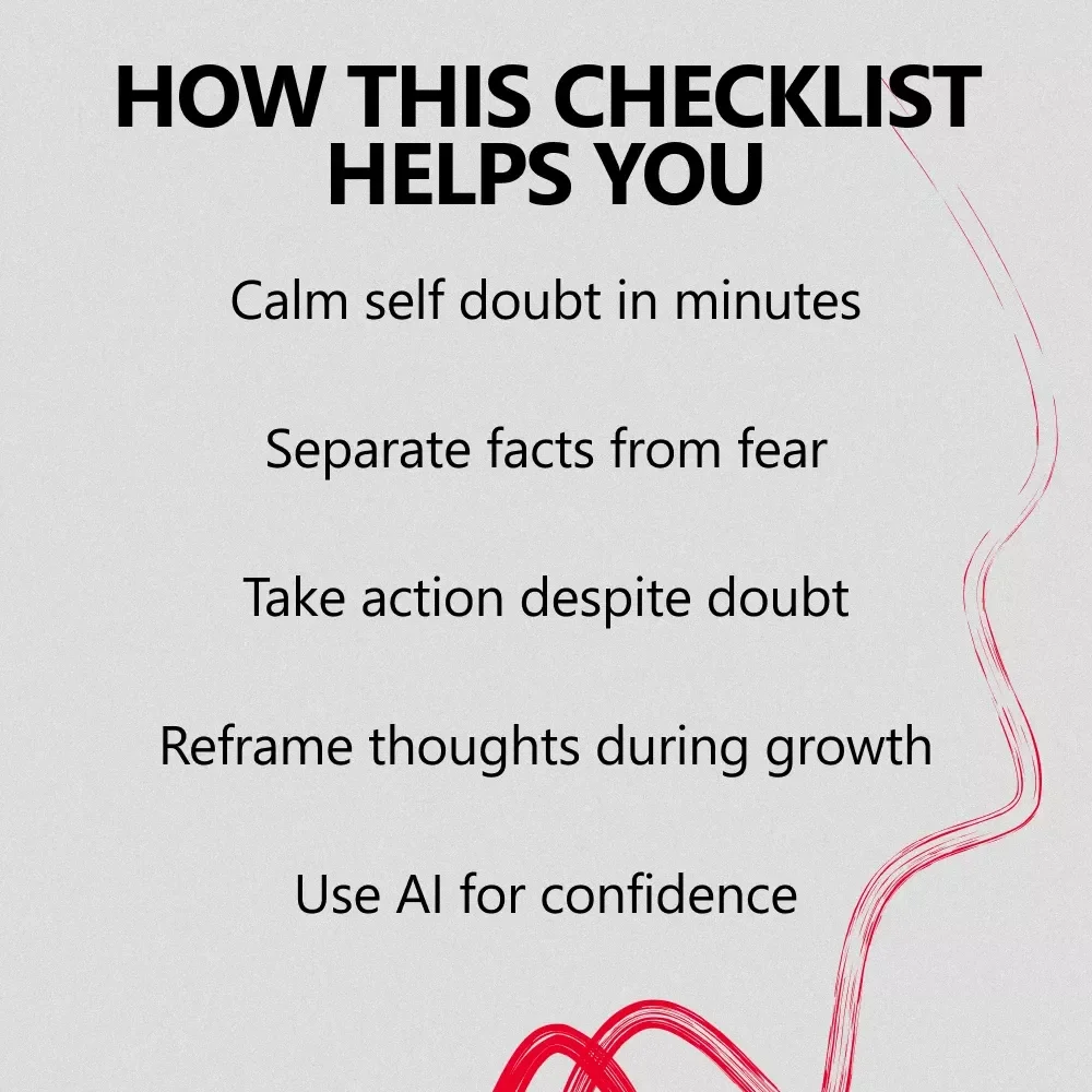 Fix Imposter Feelings | Printable Checklist for Confidence & Clarity | Quick Fixes for Imposter Feelings at Work, School & Creative Life
