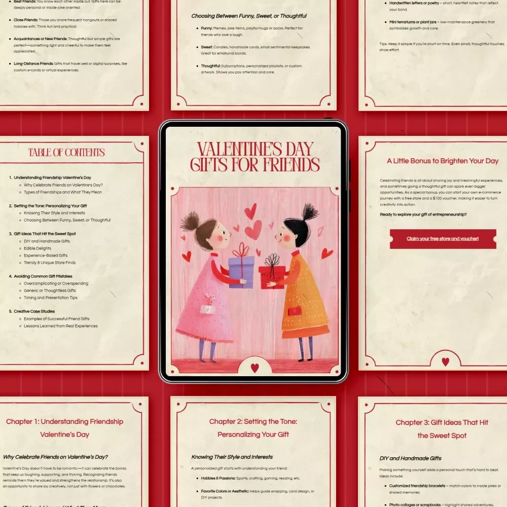 Valentine’s Day Gifts for Friends | Thoughtful Friendship Gift Ideas Ebook | Valentine’s Day for Friends Gifts Guide