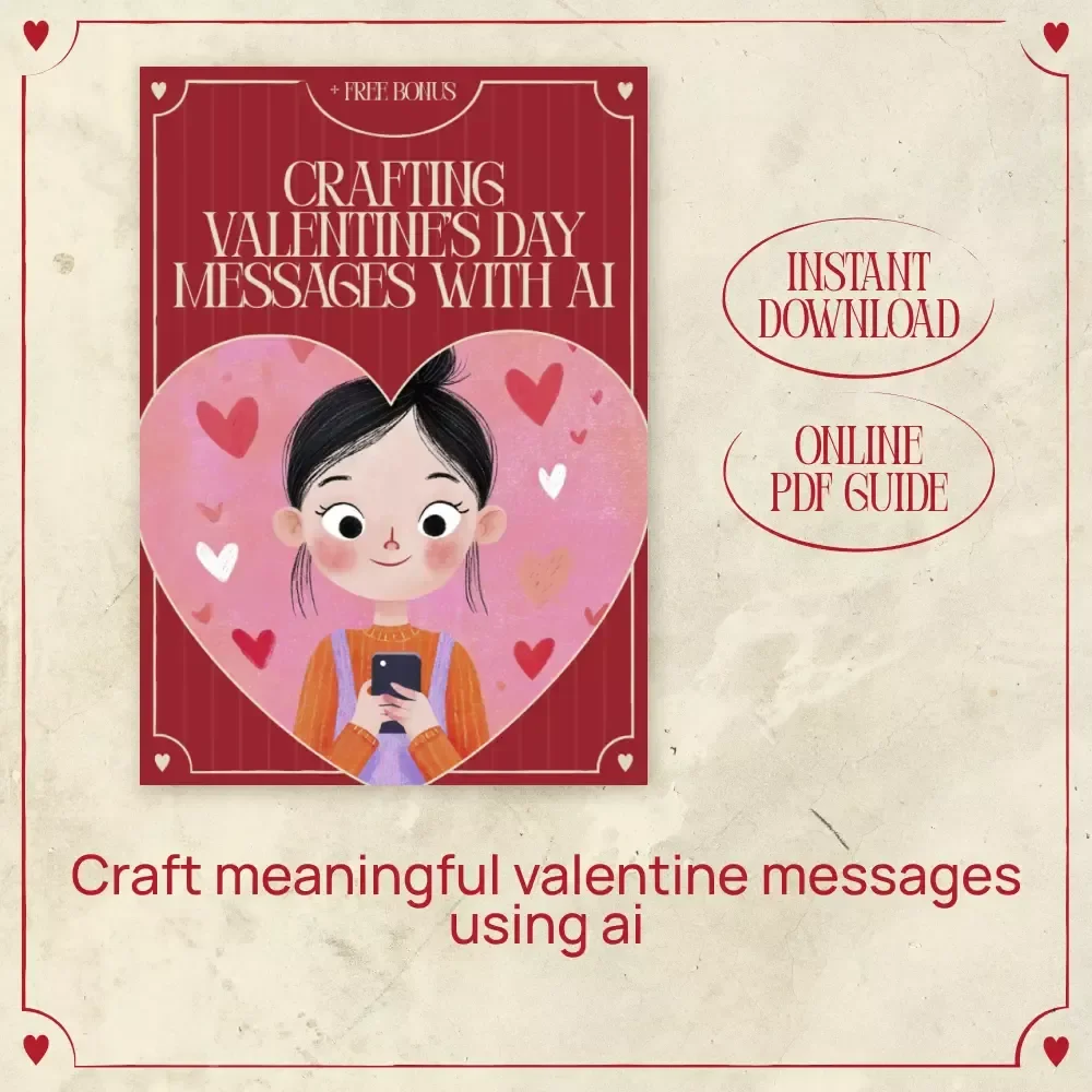Crafting Valentine’s Day Messages with AI | Ebook Guide on how to write valentine’s day messages with ai | Romantic, Funny & Heartfelt Prompts