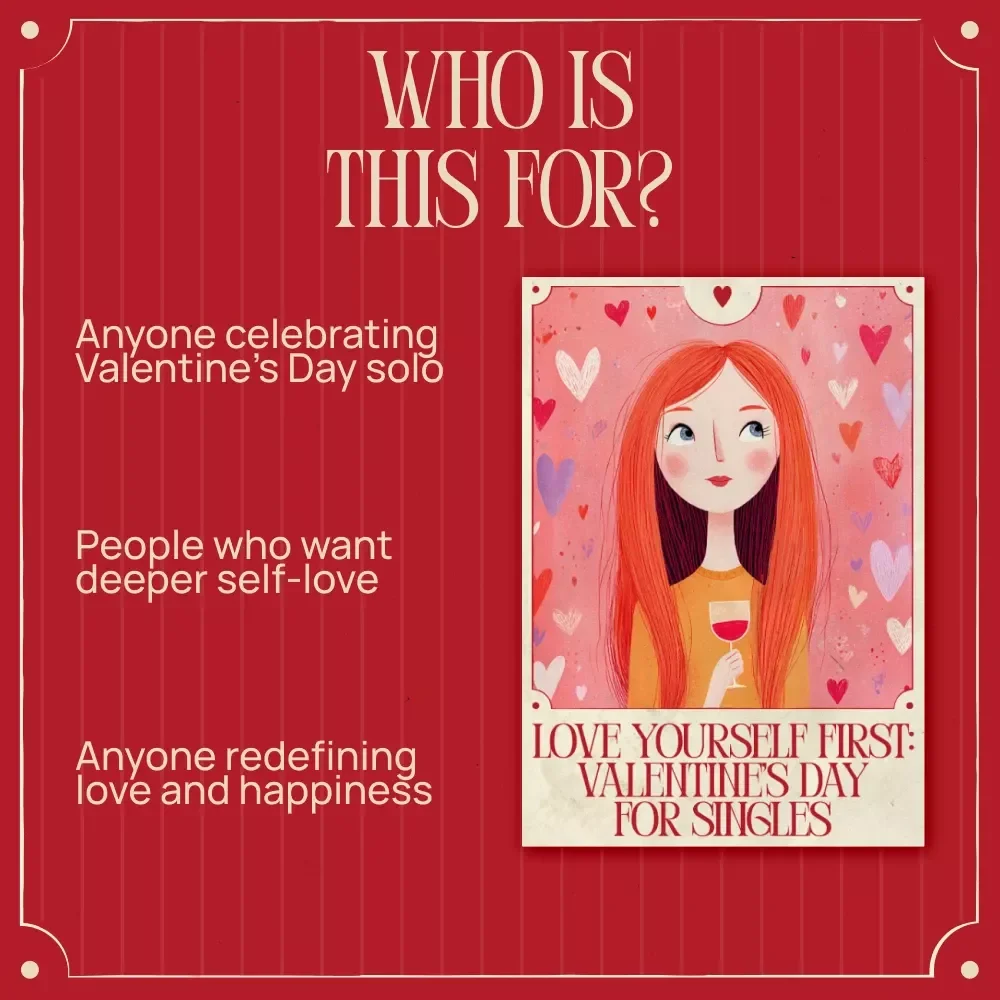 Love Yourself First: Valentine’s Day for Singles – Empowering Ebook with Valentine’s Day for Singles Ideas, Self-Love Rituals, Solo Dates & AI-Inspired Plans (Digital Download)