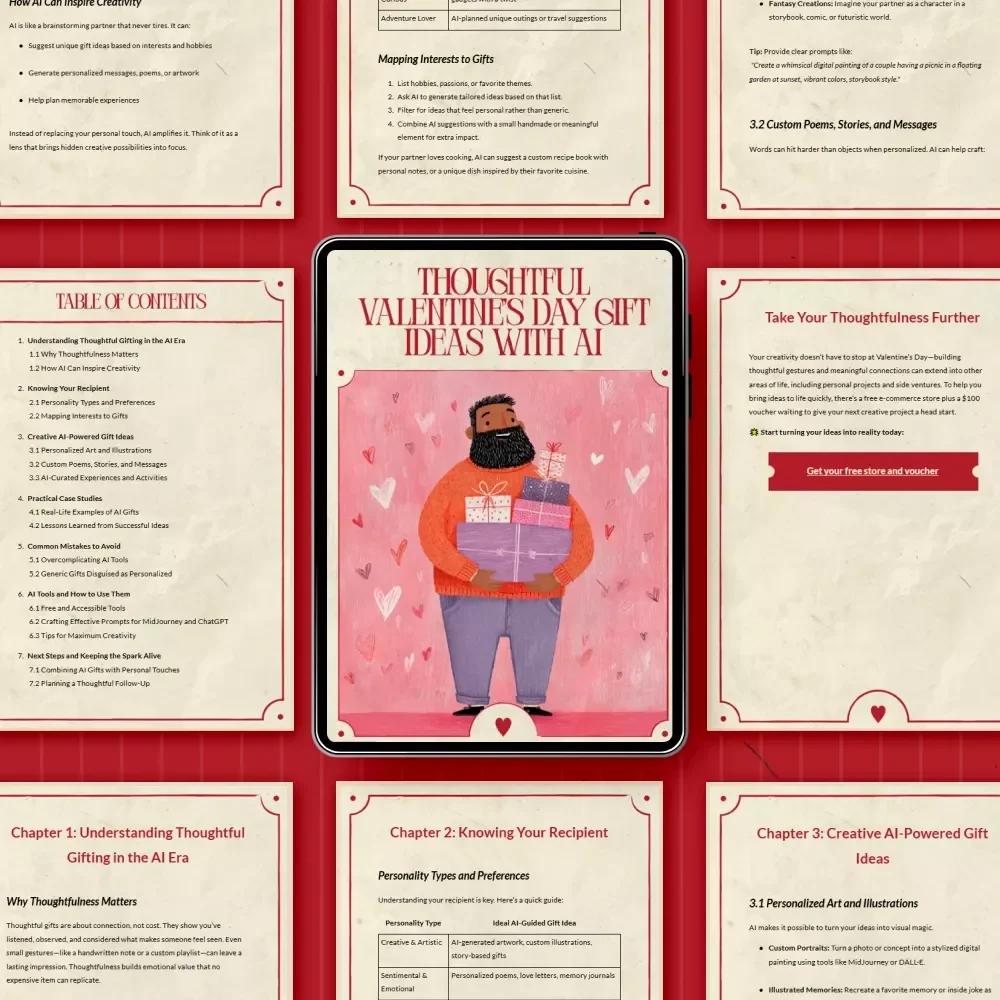 Thoughtful Valentine’s Day Gift Ideas with AI – Ebook Guide for Thoughtful Valentine’s Day Gifts AI Ideas, Personalized & Creative Digital Gifting