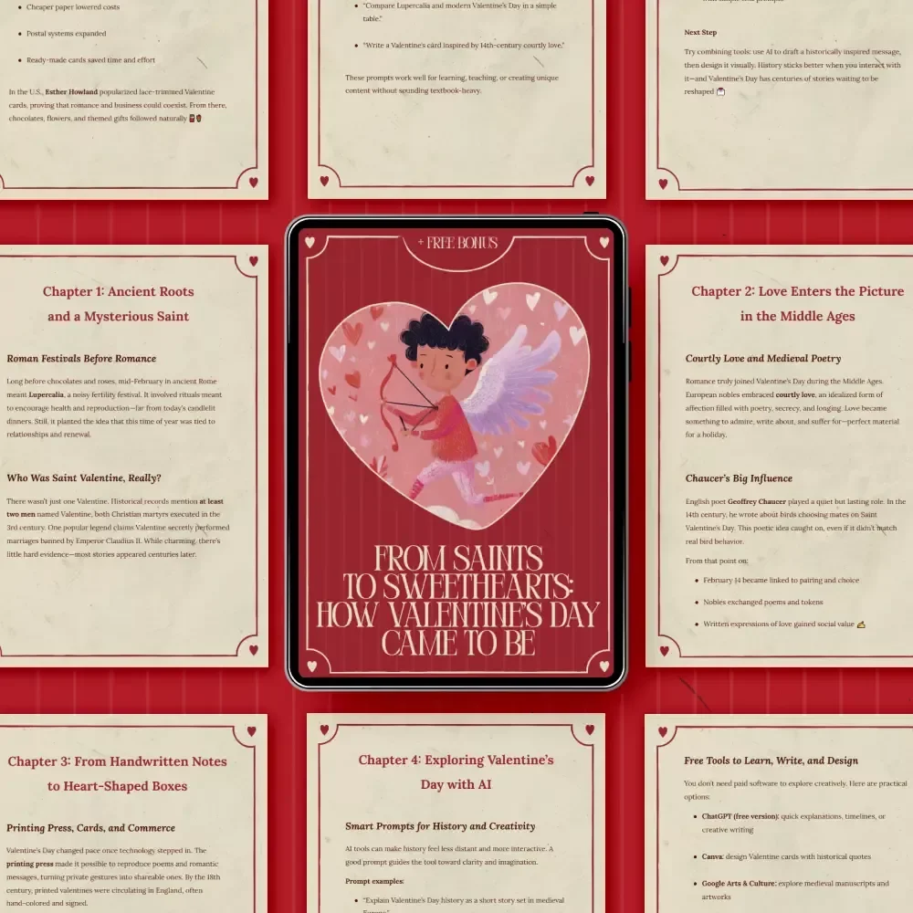 From Saints to Sweethearts: How Valentine’s Day Came to Be | Valentine’s Day History Explained Guide | Love, Legends & Traditions Digital Download