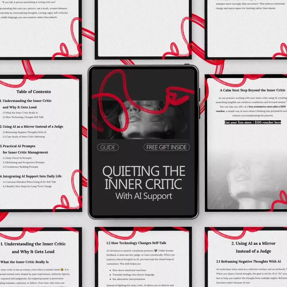 Quieting the Inner Critic With AI Support – Practical Guide for Inner Critic Management With AI, Self-Talk Reframing & Confidence-Building Prompts