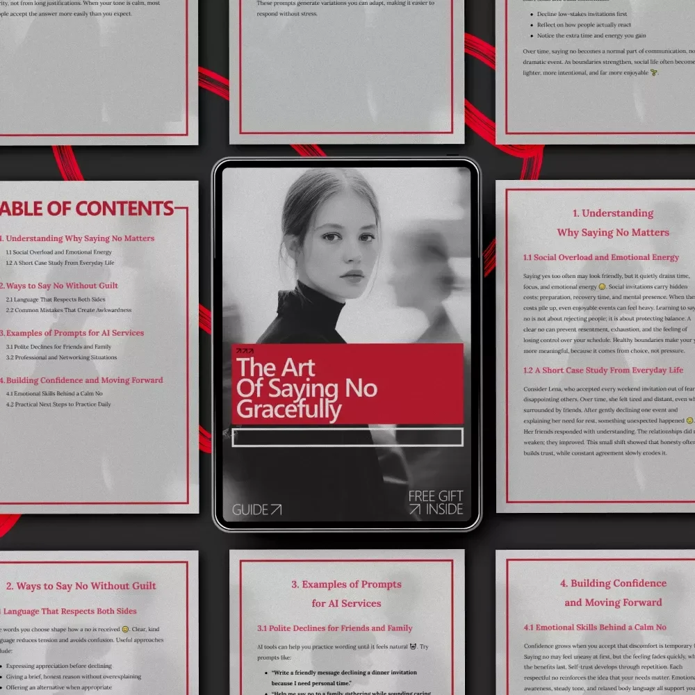 The Art of Saying No Gracefully – A Practical Guide to Saying No to Social Invitations With Confidence, Boundaries & Calm Communication