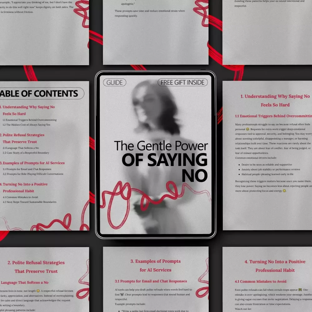 The Gentle Power of Saying No – Professional Guide on How to Say No to Extra Work Politely, Set Boundaries & Communicate with Confidence