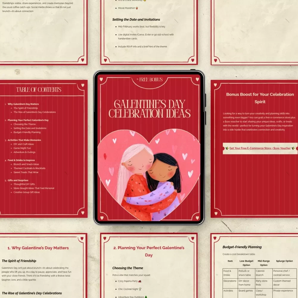 Galentine’s Day Celebration Ideas | Ultimate Ebook for Fun, Friendship & Memorable Girls’ Night Planning