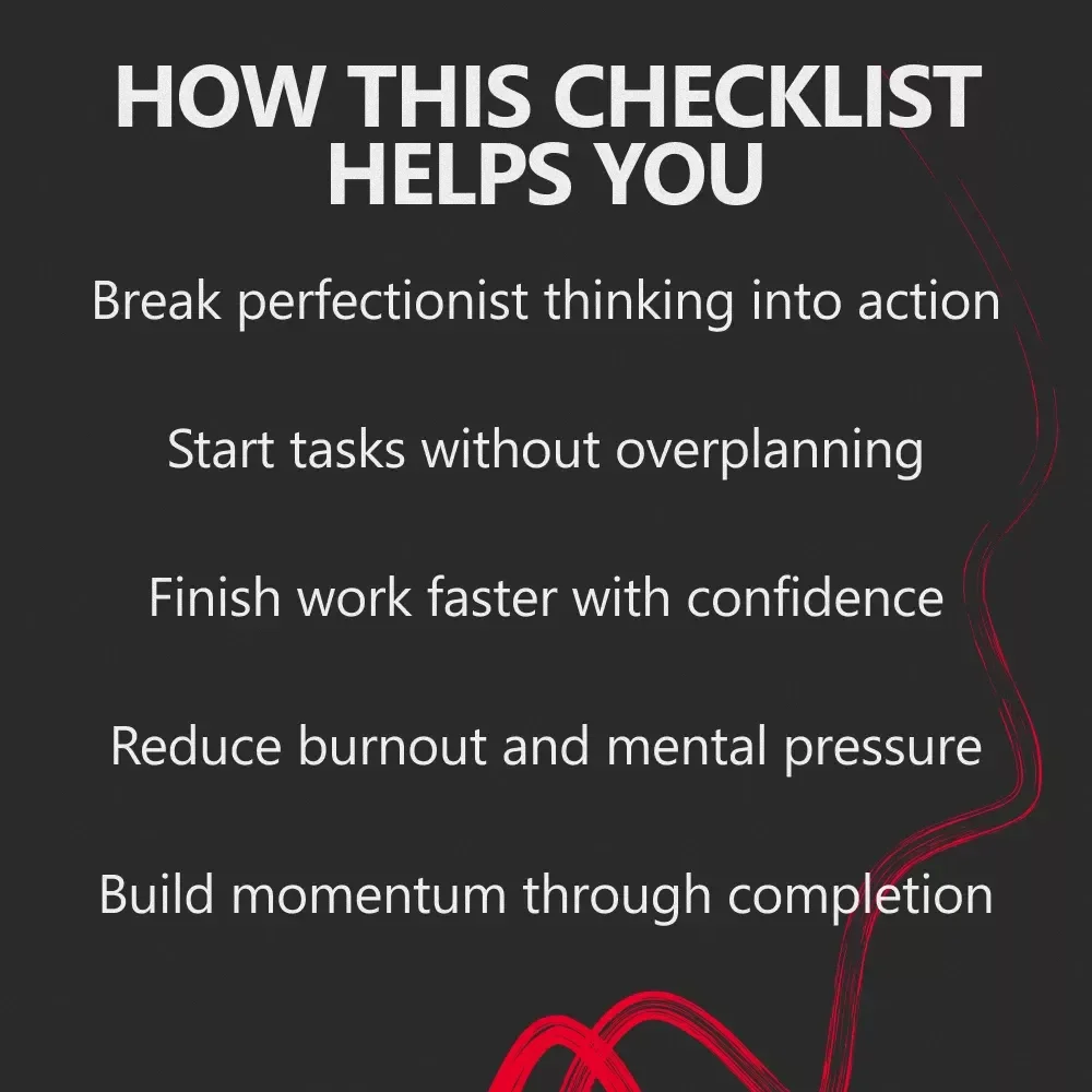 Perfectionism Reset – Perfectionist Traits Checklist for Overthinkers, High Achievers & Creatives | Digital Download
