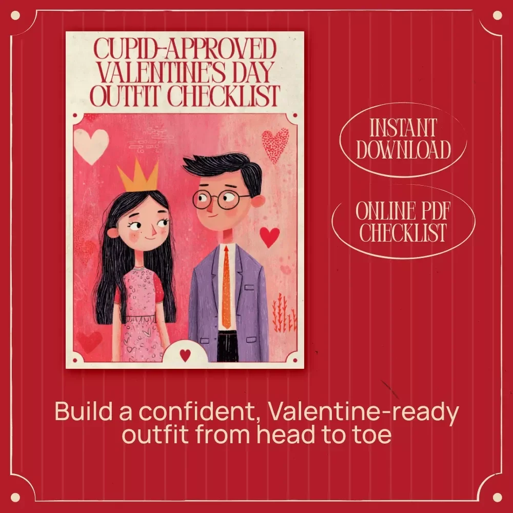 Cupid-Approved Valentine’s Day Outfit Checklist | Easy Valentine’s Day Outfit Ideas Guide | Digital Download Style Checklist