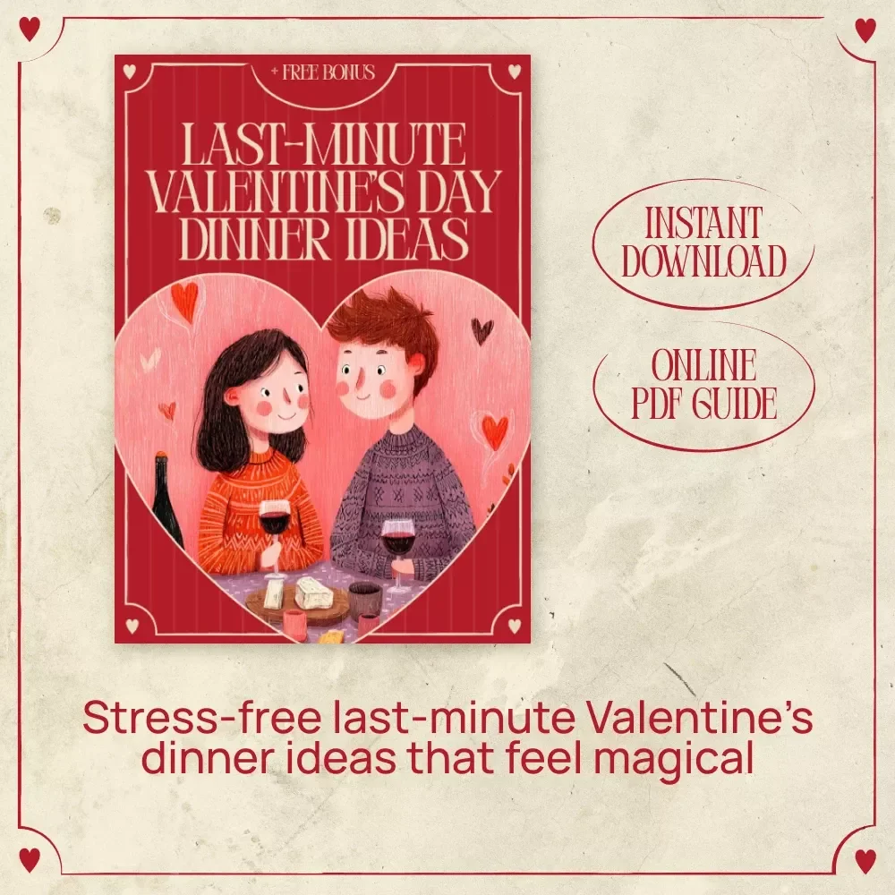 Last-Minute Valentine’s Day Dinner Ideas | Romantic Dinner eBook for Couples | Easy At-Home Date Night Guide