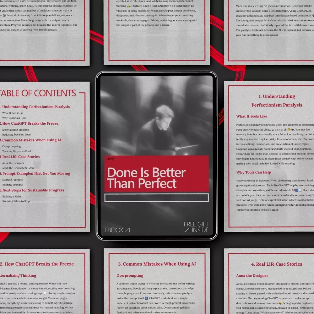 Done Is Better Than Perfect – A Practical Ebook Using chatgpt for perfectionism paralysis | Stop Overthinking, Start Finishing