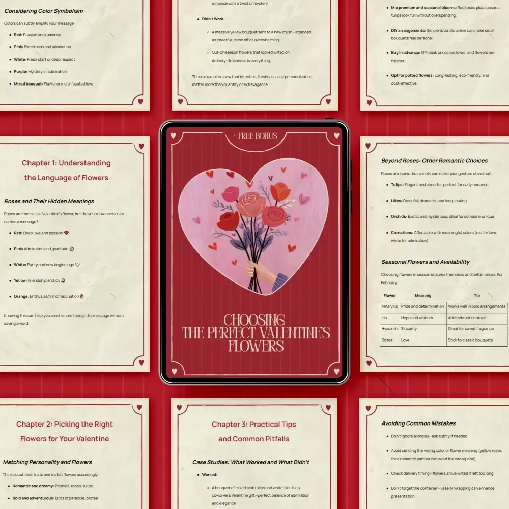 Choosing the Perfect Valentine’s Flowers – A Romantic Flower Guide on How to Choose Valentine’s Flowers with Meaning, Color & AI Inspiration