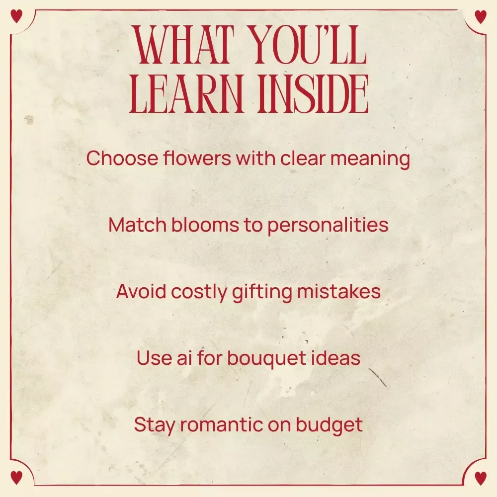 Choosing the Perfect Valentine’s Flowers – A Romantic Flower Guide on How to Choose Valentine’s Flowers with Meaning, Color & AI Inspiration