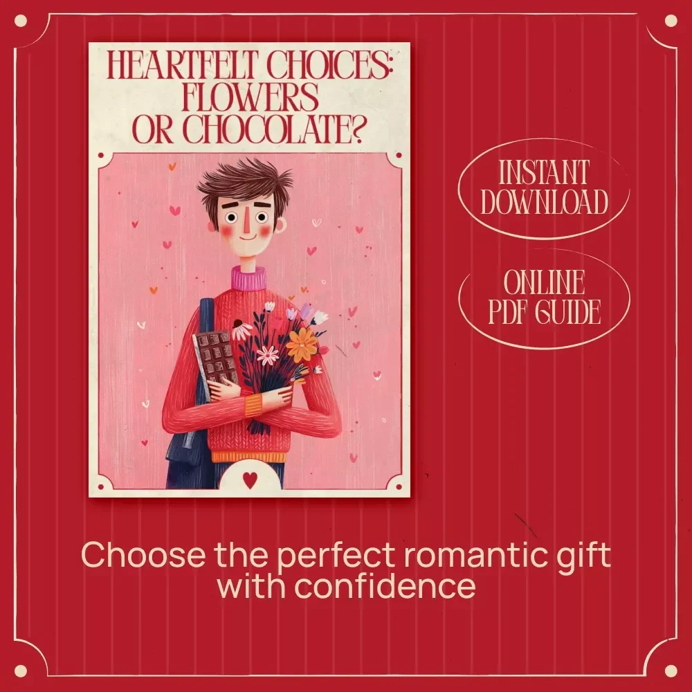 Heartfelt Choices: Flowers or Chocolate – Romantic Gift Guide eBook, Flowers vs Chocolate Decision Guide, Love & Anniversary Gift Ideas, AI-Powered Personalization Checklist