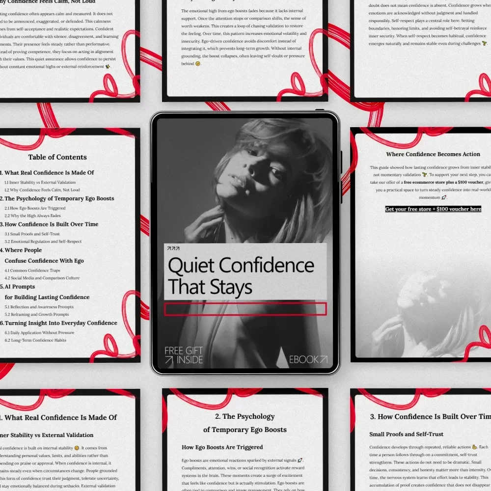 Quiet Confidence That Stays | eBook on Inner Stability, Calm Self-Belief & Confidence That Lasts vs Temporary Ego Boosts