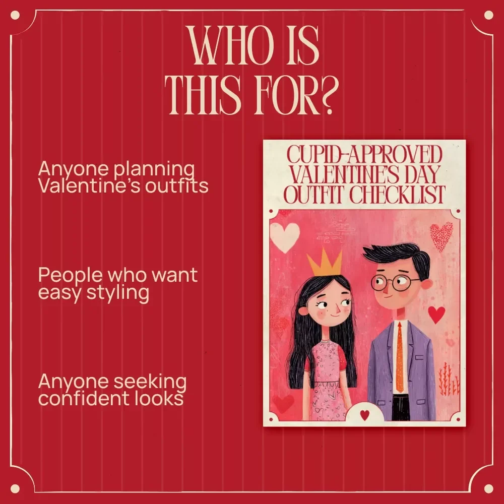Cupid-Approved Valentine’s Day Outfit Checklist | Easy Valentine’s Day Outfit Ideas Guide | Digital Download Style Checklist